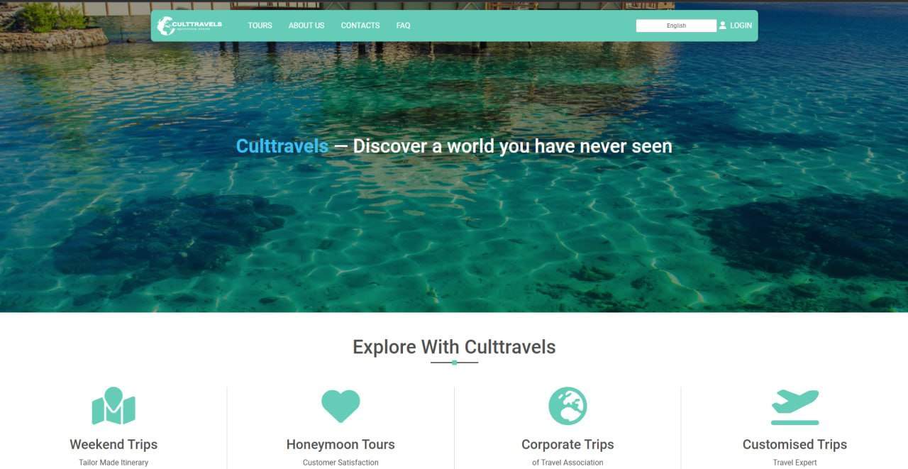 culttravels.com - Тур агентство Создание комплексного сайта и интеграцией платежных систем